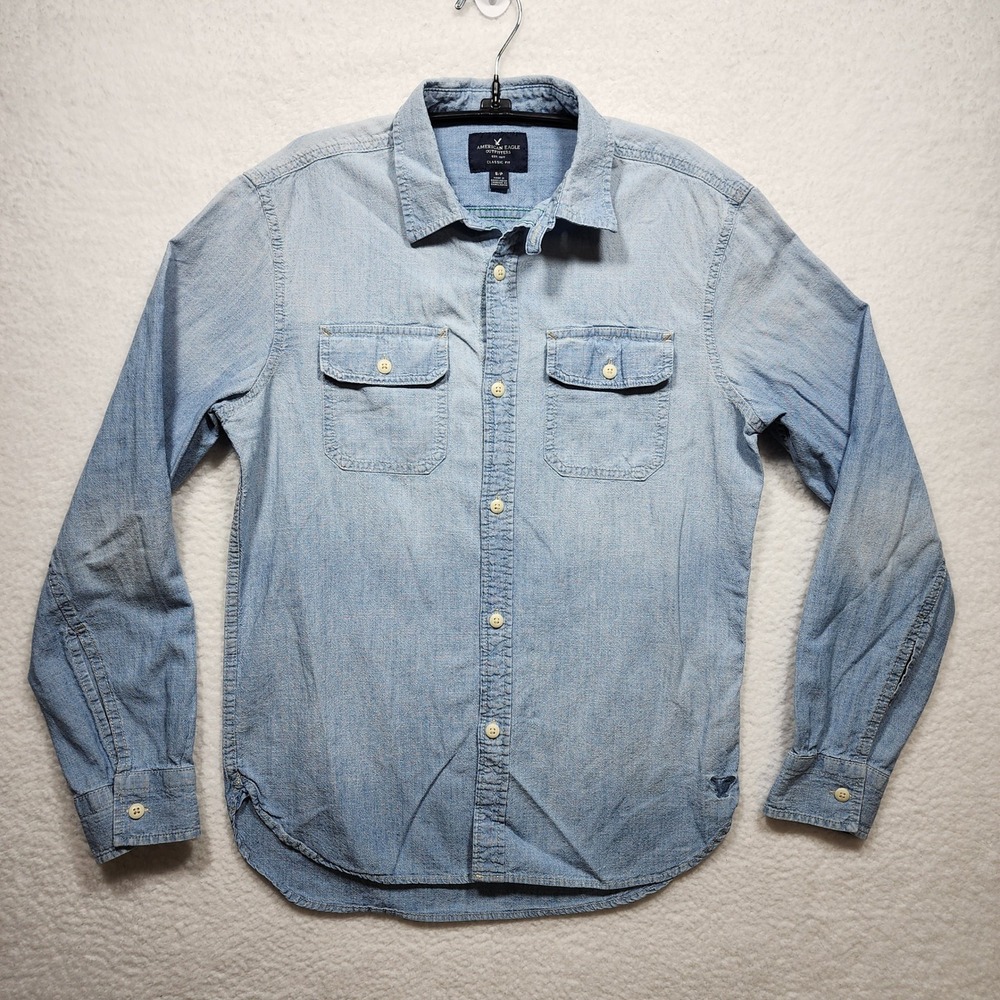 American Eagle Outfitters Womens Small Denim Chambray Button Down Shirt